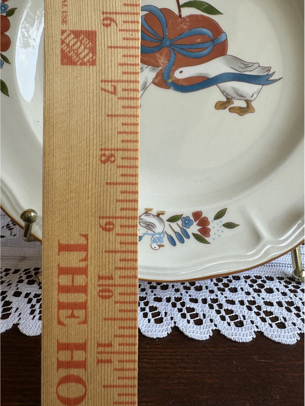 Vintage Gibson Applefest Goose Decorative Plate with Stand